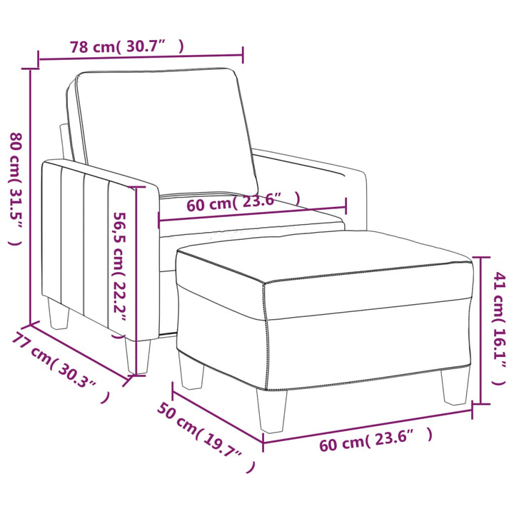 Sessel Mit Hocker 60 Cm Stoff