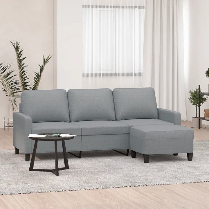 3-Sitzer-Sofa Mit Hocker 180 Cm Stoff