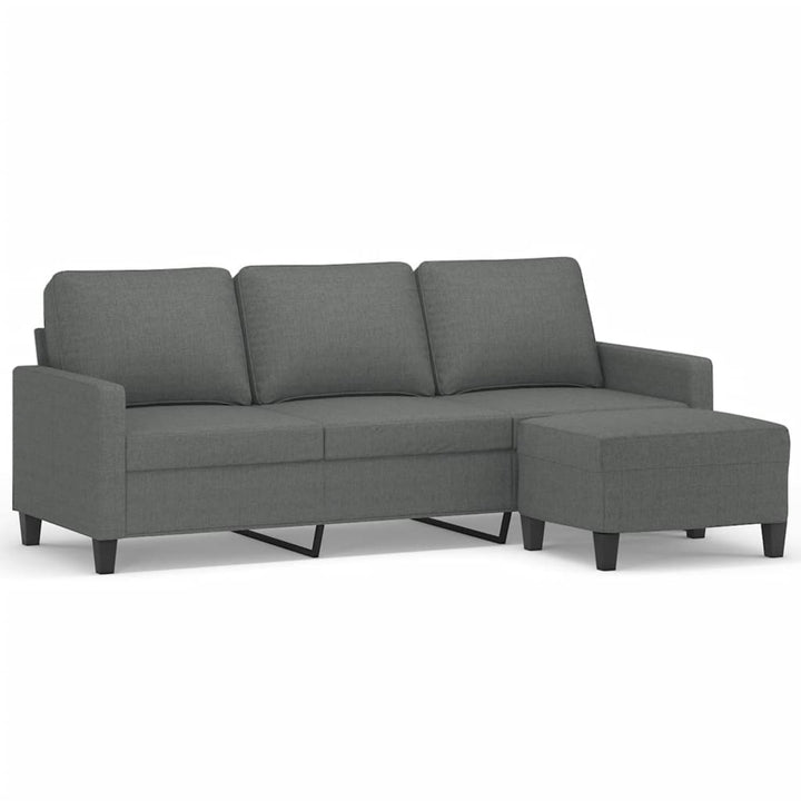 3-Sitzer-Sofa Mit Hocker 180 Cm Stoff