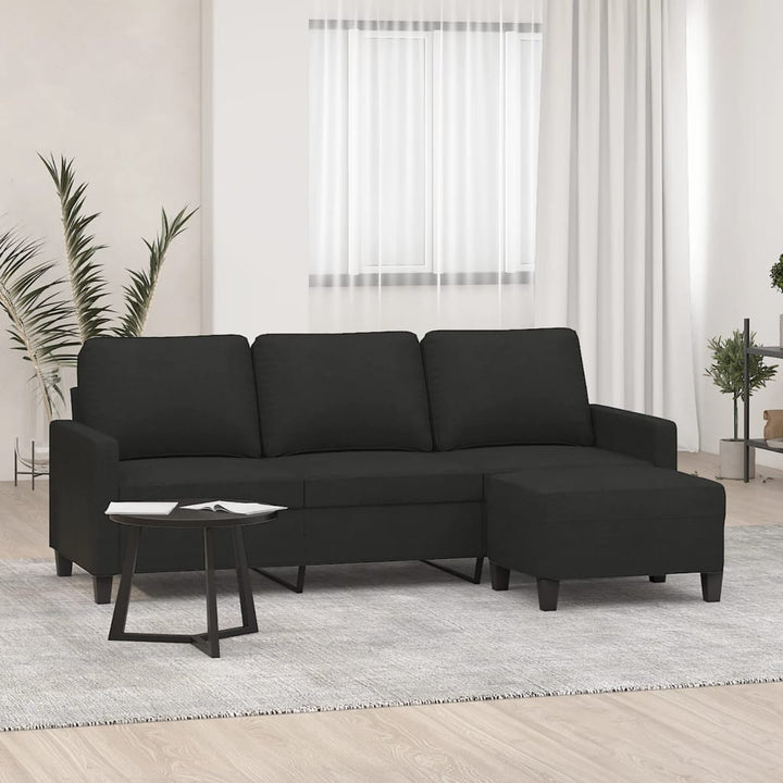 3-Sitzer-Sofa Mit Hocker 180 Cm Stoff