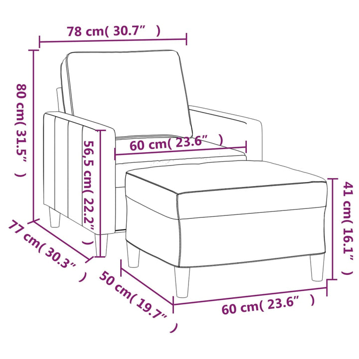 Sessel Mit Hocker 60 Cm Samt