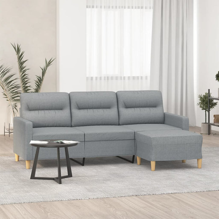 3-Sitzer-Sofa Mit Hocker 180 Cm Stoff