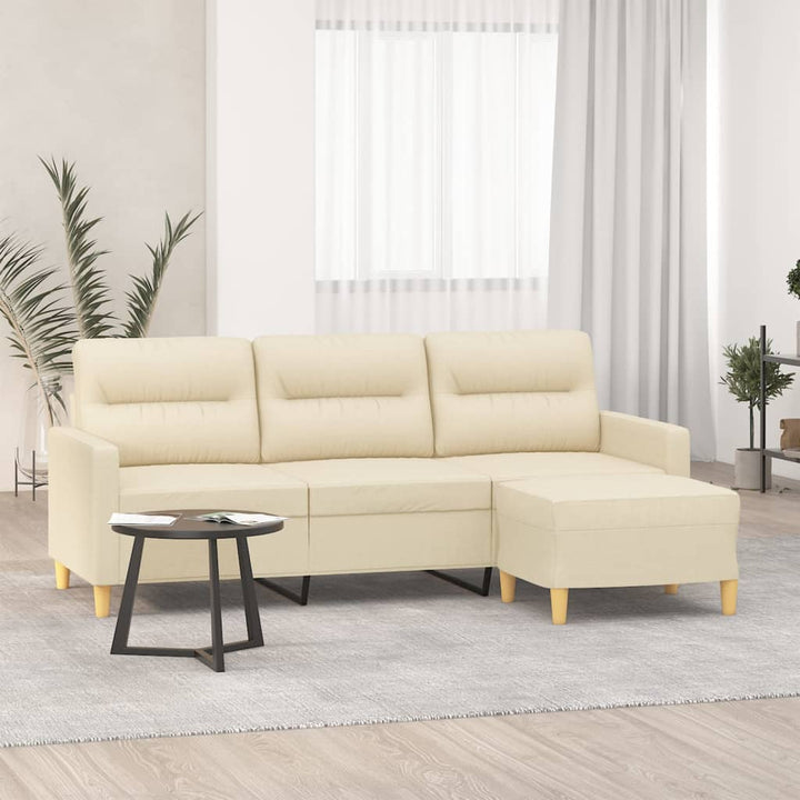 3-Sitzer-Sofa Mit Hocker 180 Cm Stoff