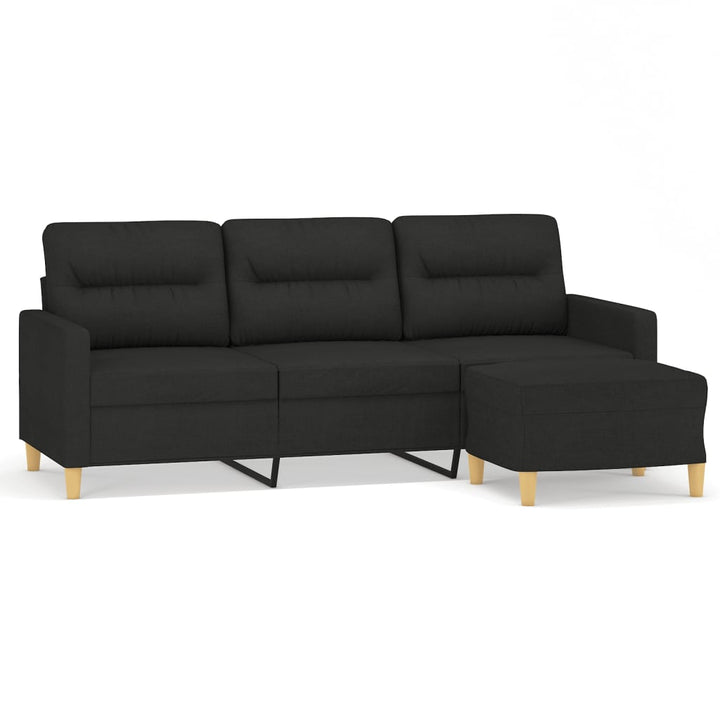 3-Sitzer-Sofa Mit Hocker 180 Cm Stoff