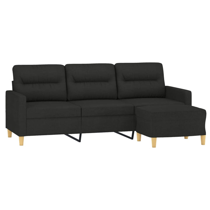 3-Sitzer-Sofa Mit Hocker 180 Cm Stoff