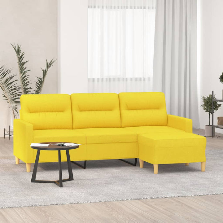 3-Sitzer-Sofa Mit Hocker 180 Cm Stoff