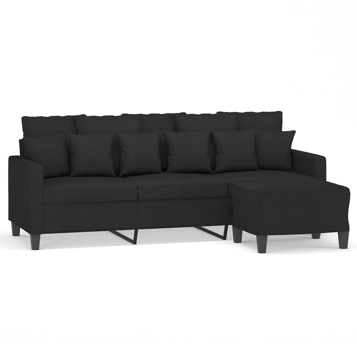 3-Sitzer-Sofa Mit Hocker 180 Cm Stoff