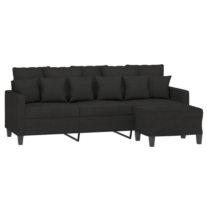 3-Sitzer-Sofa Mit Hocker 180 Cm Stoff