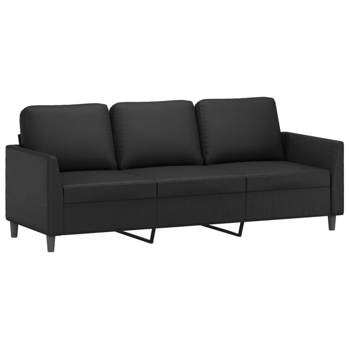 3-Sitzer-Sofa Mit Hocker 180 Cm Kunstleder