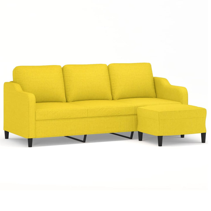 3-Sitzer-Sofa Mit Hocker 180 Cm Stoff