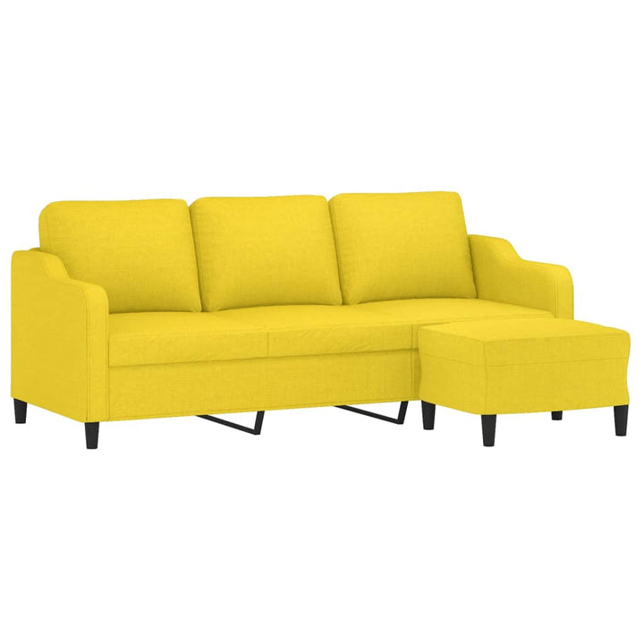 3-Sitzer-Sofa Mit Hocker 180 Cm Stoff