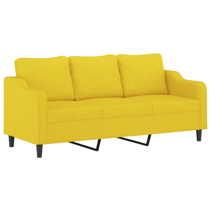 3-Sitzer-Sofa Mit Hocker 180 Cm Stoff