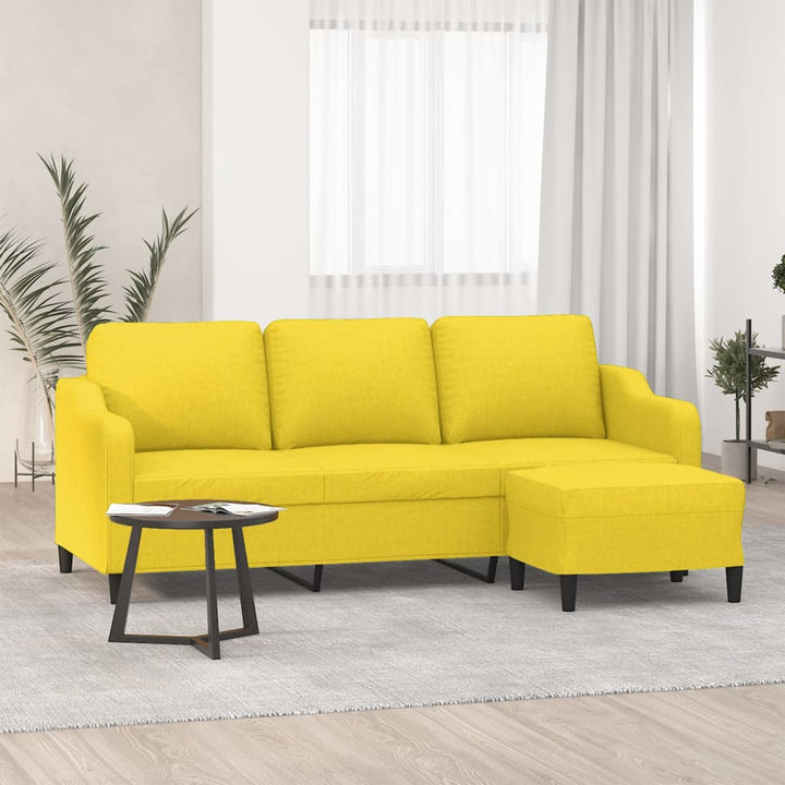 3-Sitzer-Sofa Mit Hocker 180 Cm Stoff