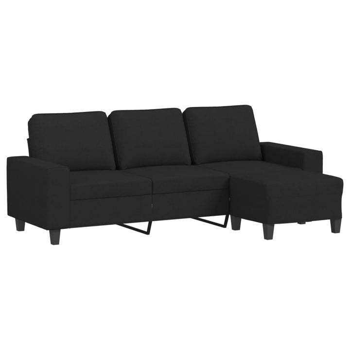 3-Sitzer-Sofa Mit Hocker 180 Cm Stoff