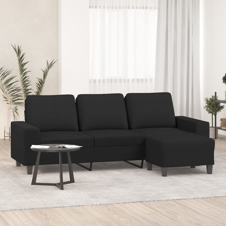 3-Sitzer-Sofa Mit Hocker 180 Cm Stoff