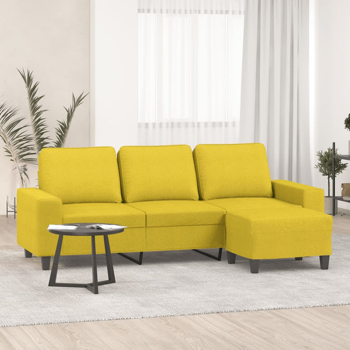 3-Sitzer-Sofa Mit Hocker 180 Cm Stoff