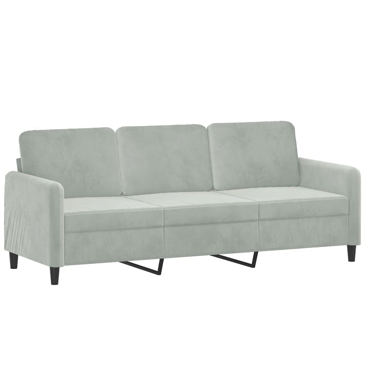 3-Sitzer-Sofa Mit Hocker 180 Cm Samt