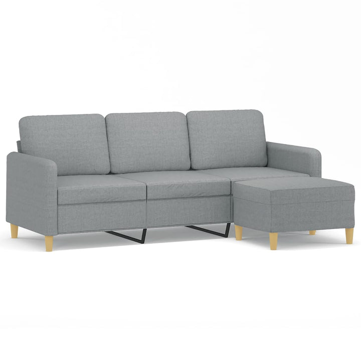 3-Sitzer-Sofa Mit Hocker 180 Cm Stoff