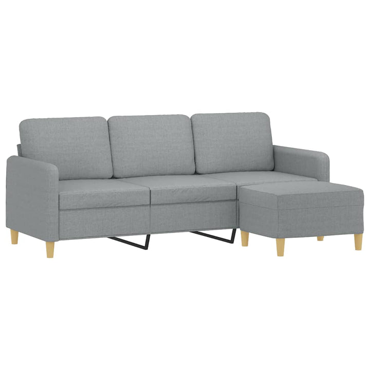 3-Sitzer-Sofa Mit Hocker 180 Cm Stoff