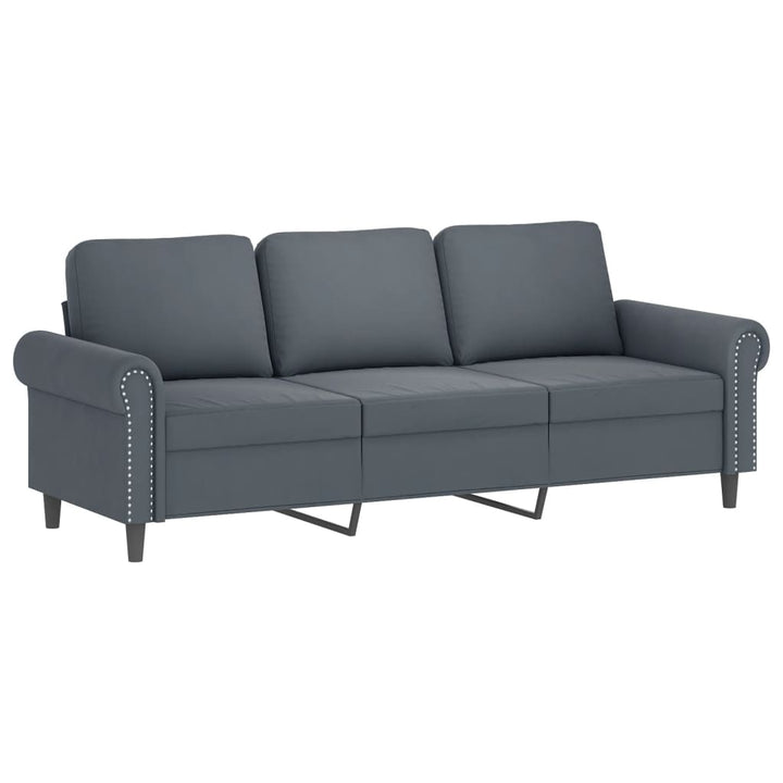 3-Sitzer-Sofa Mit Hocker 180 Cm Samt