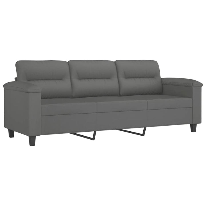 3-Sitzer-Sofa Mit Hocker 180 Cm Mikrofasergewebe