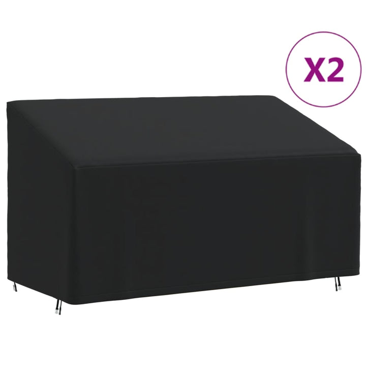 Abdeckungen Für 2-Sitzer-Bank 2 Stk. 134X70X65/94Cm 420D Oxford