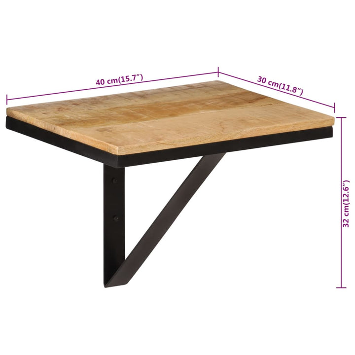 Wandregal 40X30X32 Cm Massivholz Mango Und Eisen