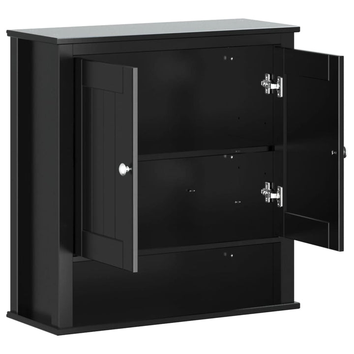 Bad-Wandschrank Berg 69,5X27X71,5 Cm Massivholz Schwarz