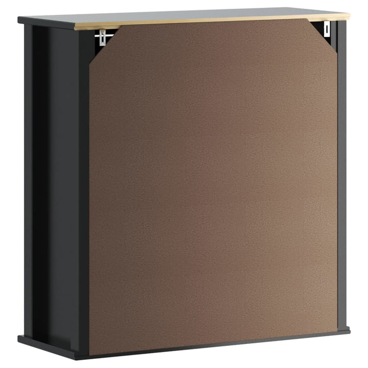 Bad-Wandschrank Berg 69,5X27X71,5 Cm Massivholz Schwarz