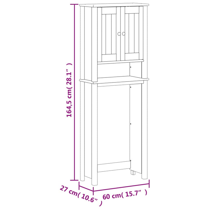 Toilettenschrank Berg 60X27X164,5 Cm Massivholz