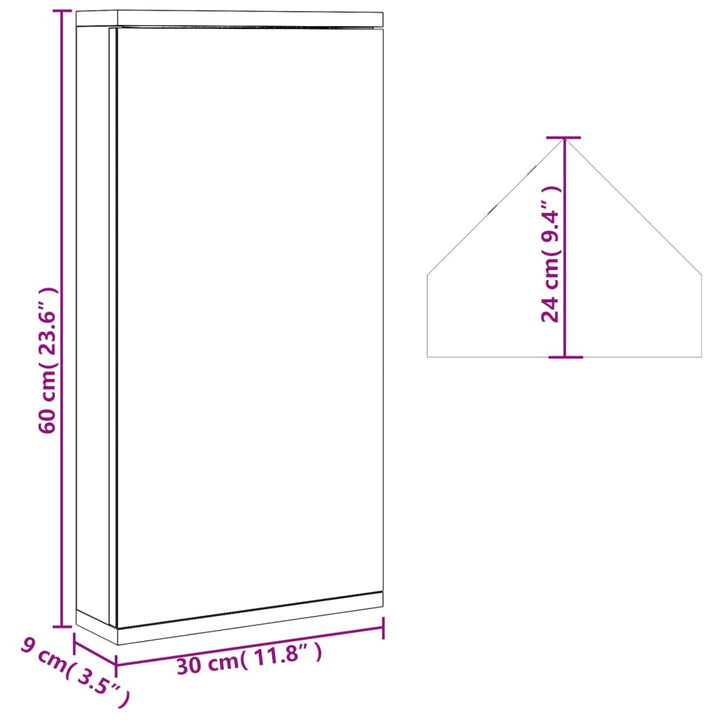 Eck-Spiegelschrank 30X24X60 Cm