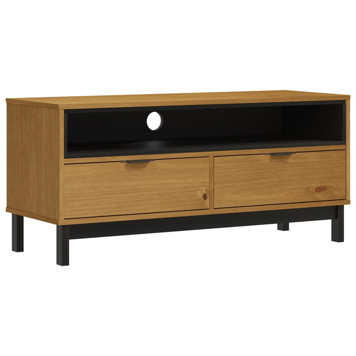 Tv-Schrank Flam 110X40X50 Cm Massivholz Kiefer