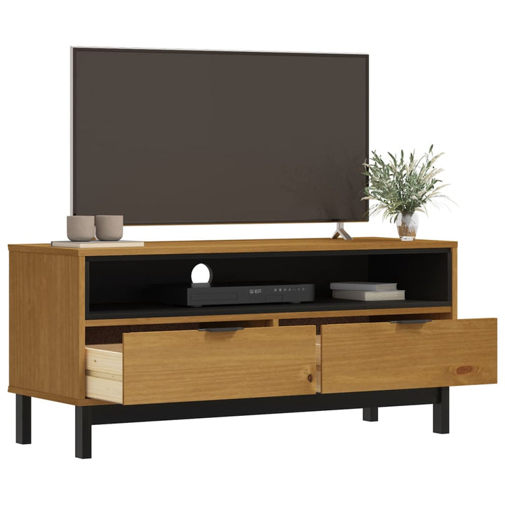 Tv-Schrank Flam 110X40X50 Cm Massivholz Kiefer