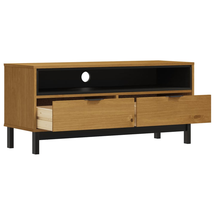 Tv-Schrank Flam 110X40X50 Cm Massivholz Kiefer