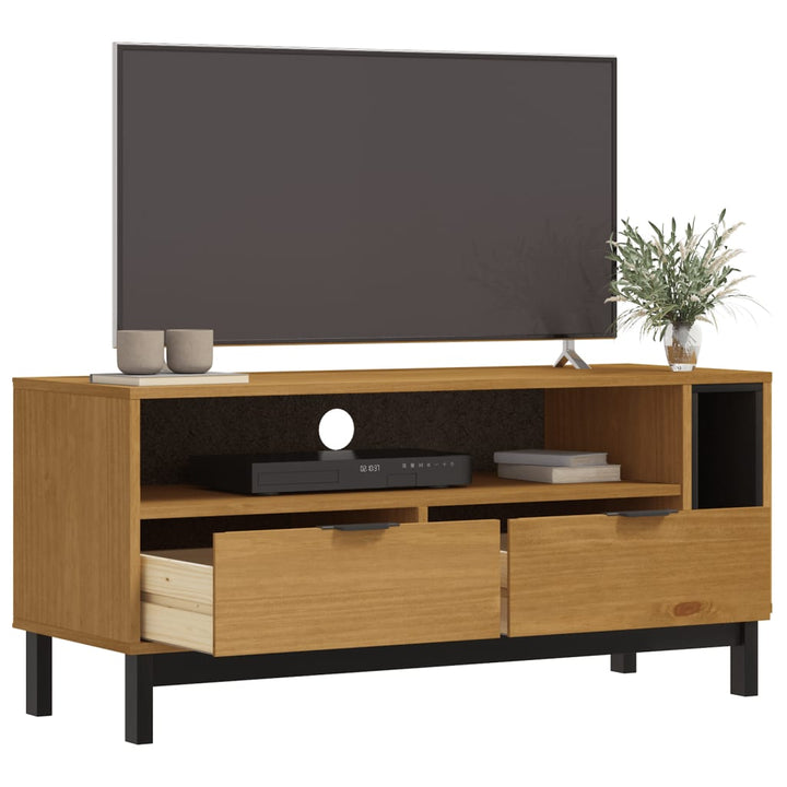 Tv-Schrank Flam 110X40X50 Cm Massivholz Kiefer