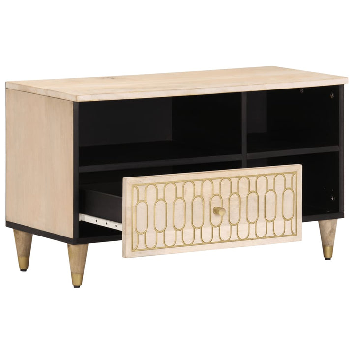 Tv-Schrank 80X33X46 Cm Massivholz Mango