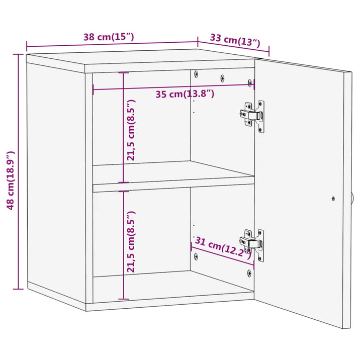 Bad-Wandschrank 38X33X48 Cm Massivholz Mango