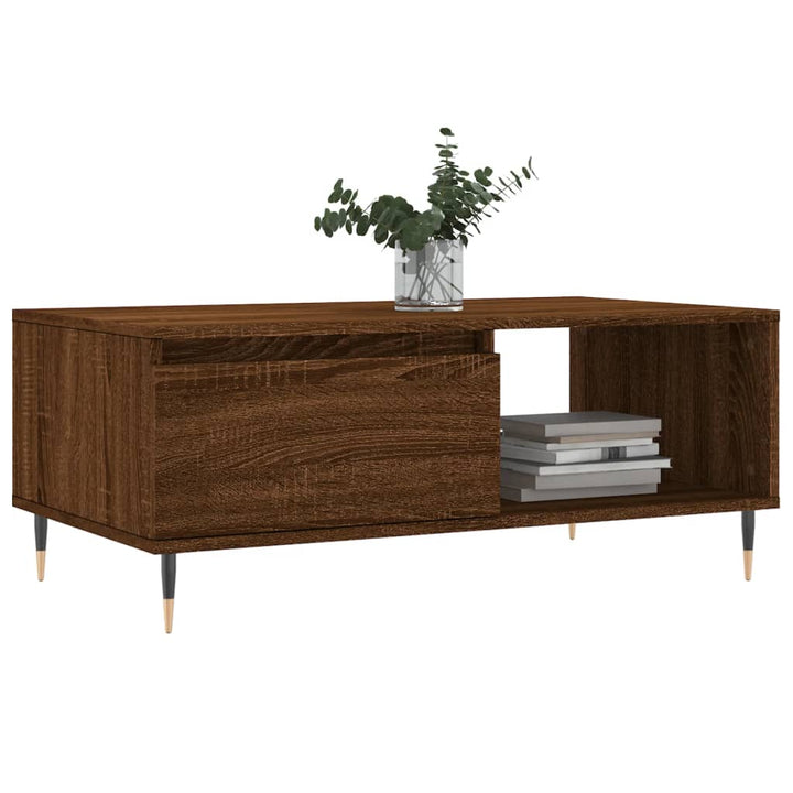 Couchtisch Braun Eichen-Optik 90X50X36,5 Cm Holzwerkstoff