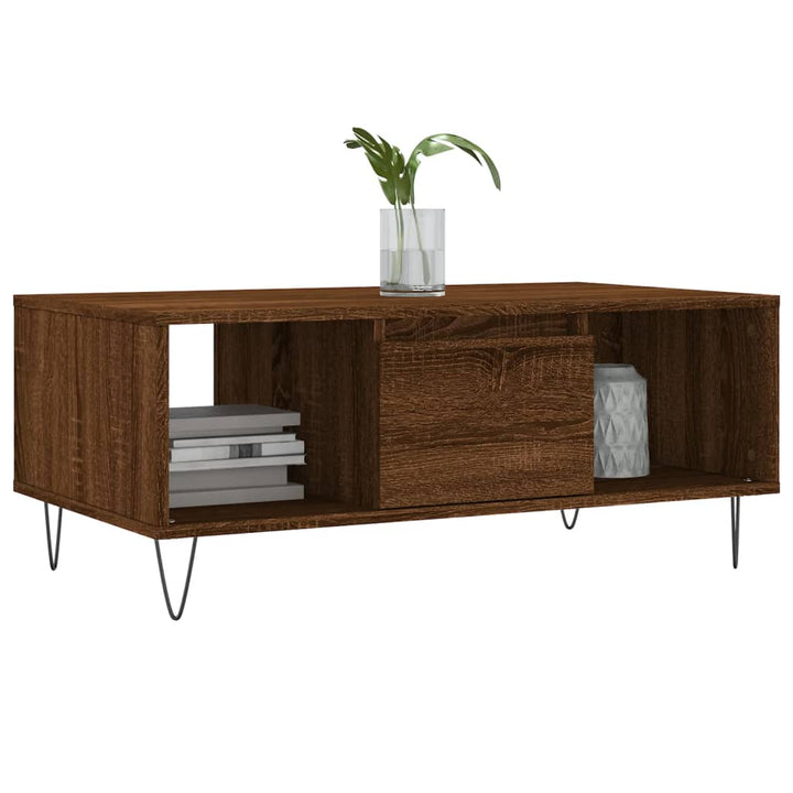 Couchtisch Braun Eichen-Optik 90X50X36,5 Cm Holzwerkstoff