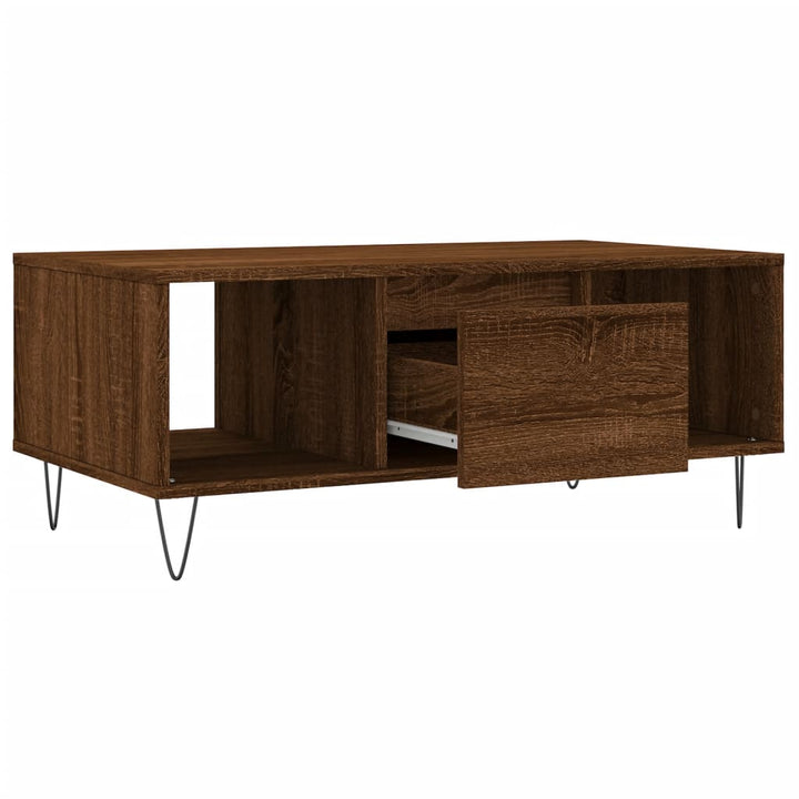 Couchtisch Braun Eichen-Optik 90X50X36,5 Cm Holzwerkstoff