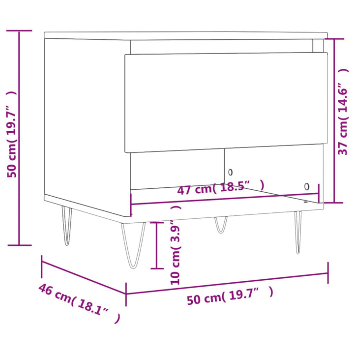 Couchtisch Sonoma-Eiche 50X46X50 Cm Holzwerkstoff