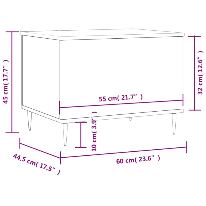 Couchtisch 60X44,5X45 Cm Holzwerkstoff