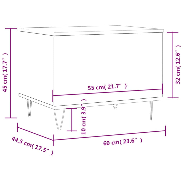 Couchtisch 60X44,5X45 Cm Holzwerkstoff