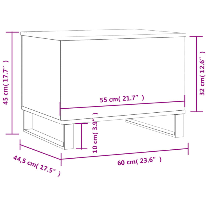 Couchtisch 60X44,5X45 Cm Holzwerkstoff