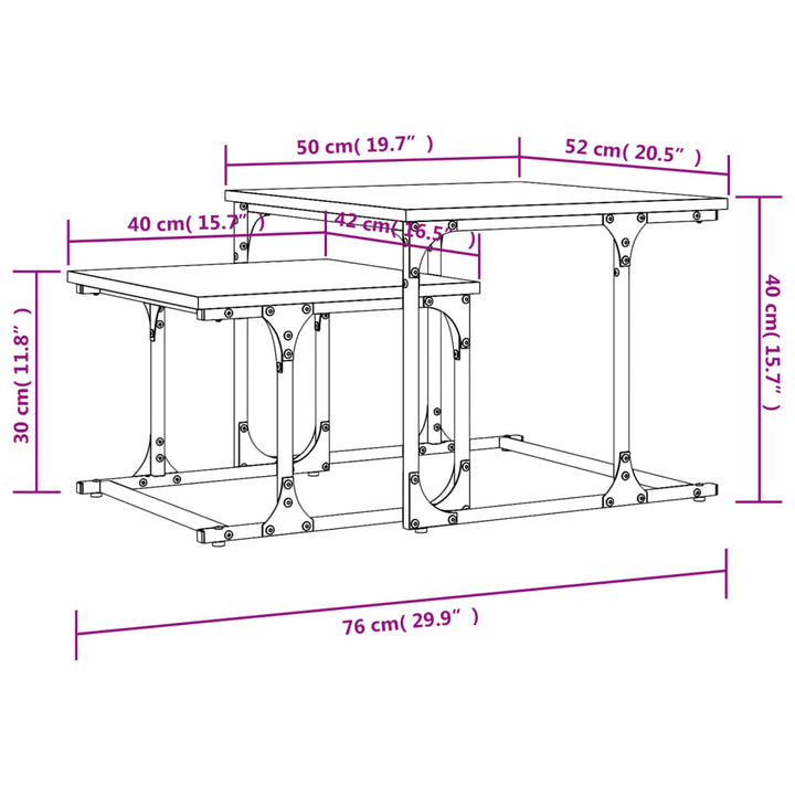 Satztische 2 Stk. Holzwerkstoff