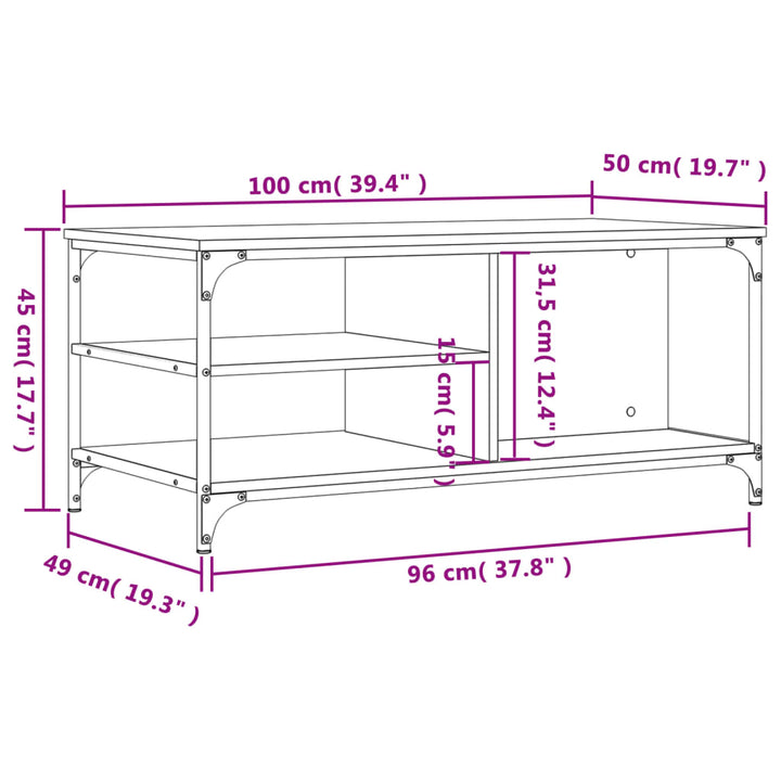 Couchtisch 100X50X45 Cm Holzwerkstoff