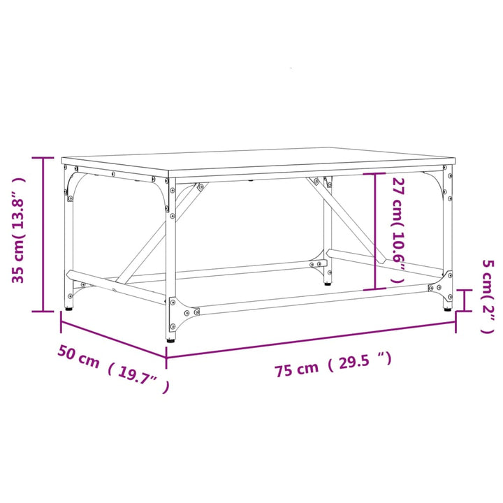 Couchtisch 75X50X35 Cm Holzwerkstoff