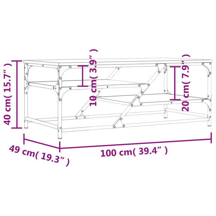 Couchtisch Sonoma-Eiche 100X49X40 Cm Holzwerkstoff