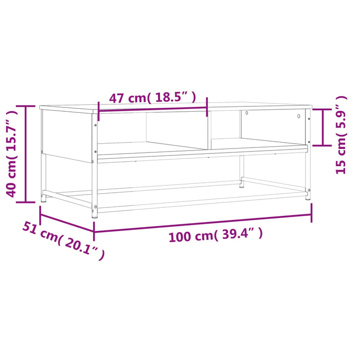 Couchtisch 100X51X40 Cm Holzwerkstoff