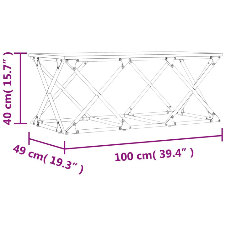 Couchtisch Braun Eichen-Optik 100X49X40 Cm Holzwerkstoff